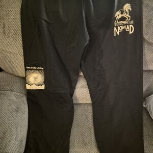 Nomad Black Graphic Sweatpants with Cream Prints